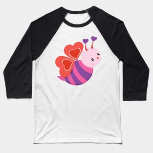 Cute Bee Valentine's day Design Baseball T-Shirt